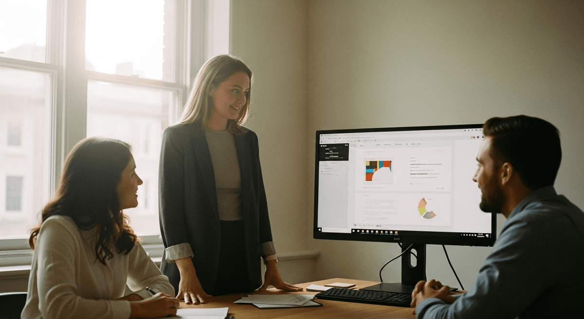 Absolventin präsentiert ihr erstes Projekt